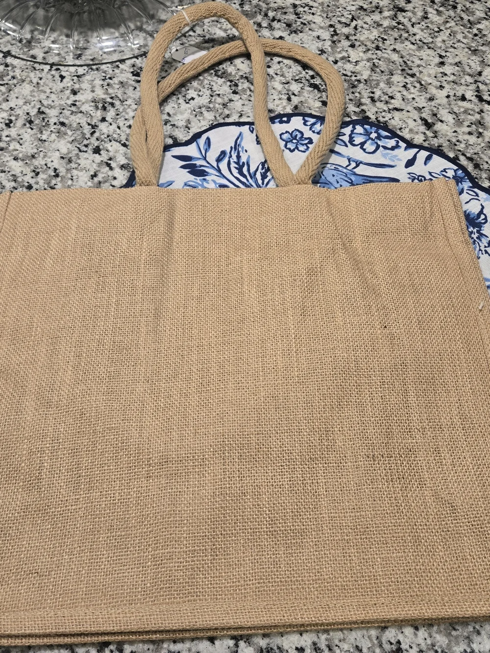 Canvas Jute Tote Bag with Red And Lotus Elephant Print